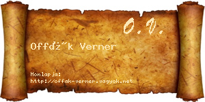 Offák Verner névjegykártya